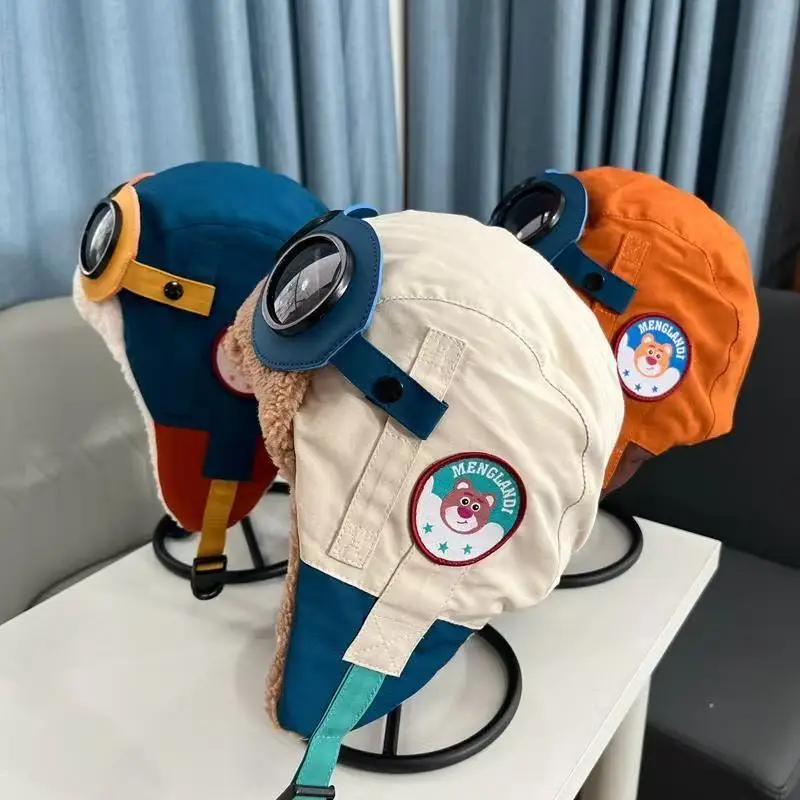 Winter Baby Ear Protection Hat Kids Cartoon Pilot's Hat Korean Version Classic Autumn Winter Boy Girl Baby Ear Protective Hat