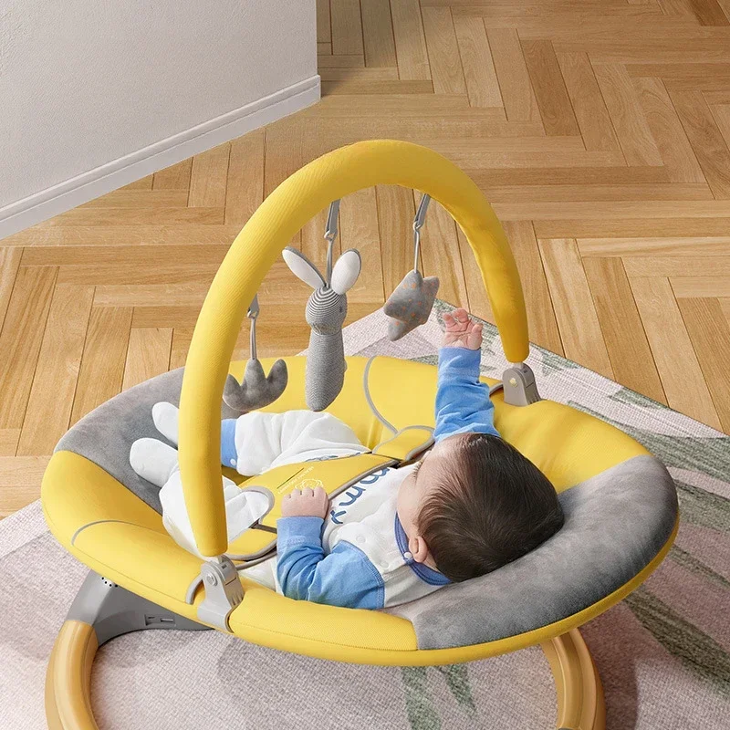Lettino a dondolo per bambini, sedia a dondolo per bambini, sedia lenitiva, lettino a dondolo con culla elettrica per bambini, ausilio per il sonno del neonato - immagine 4