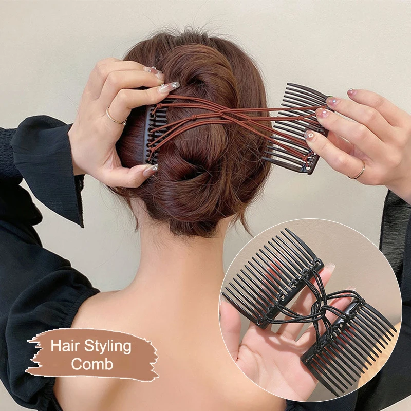 Pince à cheveux élastique pour femmes, peigne magique, extensible, Double  diapositives, épingles à cheveux, bricolage, accessoires de coiffure |  AliExpress