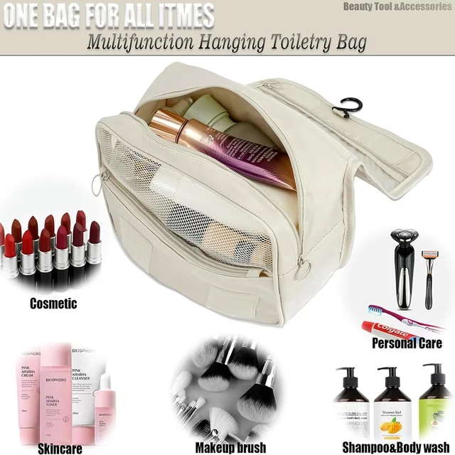 Travel Makeup Bag High Capacity Toiletries Storage Pouch Travel Make Up Organizer Waterproof Beauty Bag Bathroom Wash Bag 5