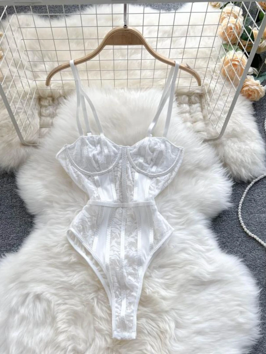 Women's Sexy Backless Slim Fit Skinny Camisole Playsuits 2022 Summer New Fashion All-Matching Lace High Waist Jumpsuit Ladies