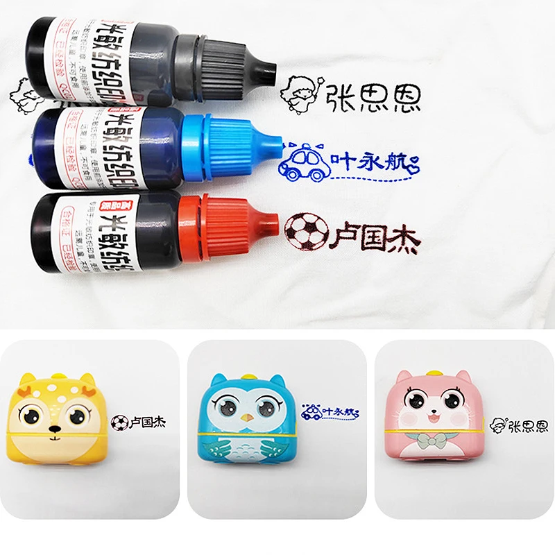 1PC 5ml Ink Textile Clothes Waterproof Ink Special Ink For Students Children Name Stamp Printing On Clothing Wash Not Fade