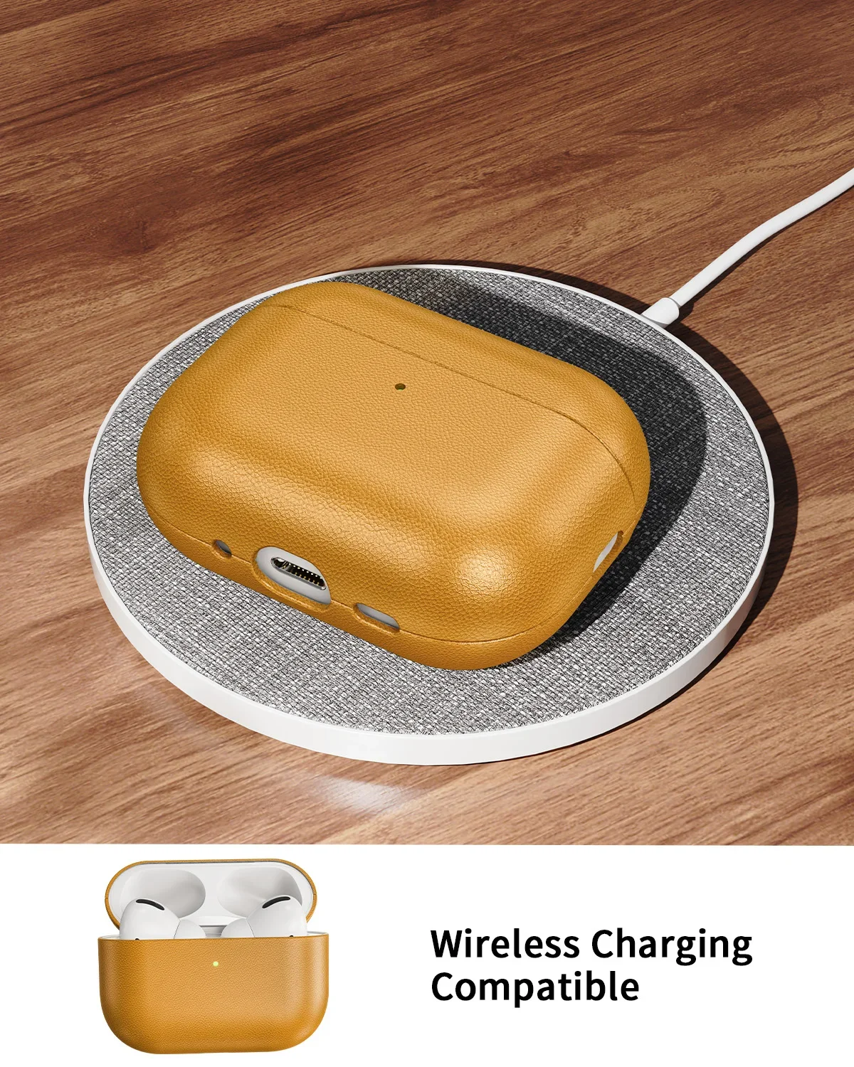 Eary for Airpods Pro 3rd Case with Keychain Genuine Leather Protective Sleeve Shockproof Full Cover Earphone Case for Women Men