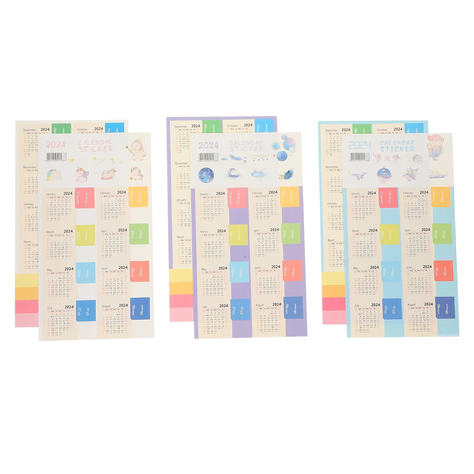 

24 Sheets Calendar Stickers 2024 Schedule Calendar Stickers Monthly Planner Stickers Sticky Tabs