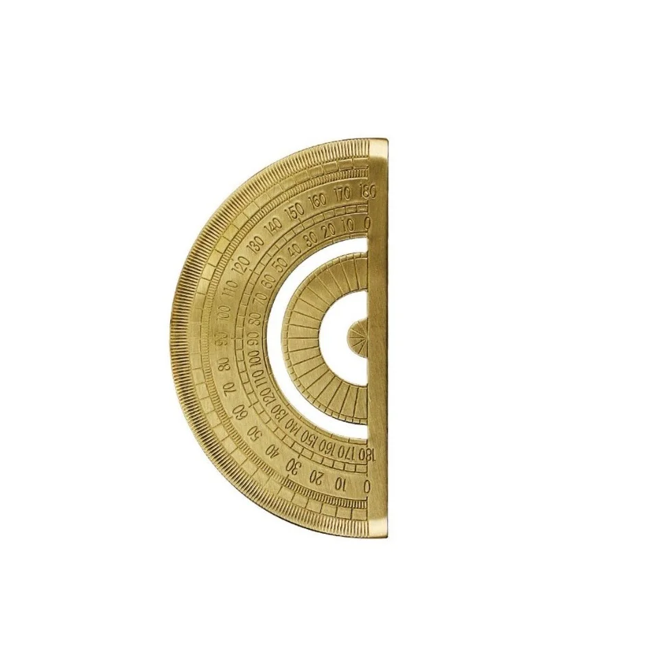 0-180 Degree Metal Brass Copper Protractor Office School Supplies Measuring Drawing Tool School Educational Supplies For Math 4