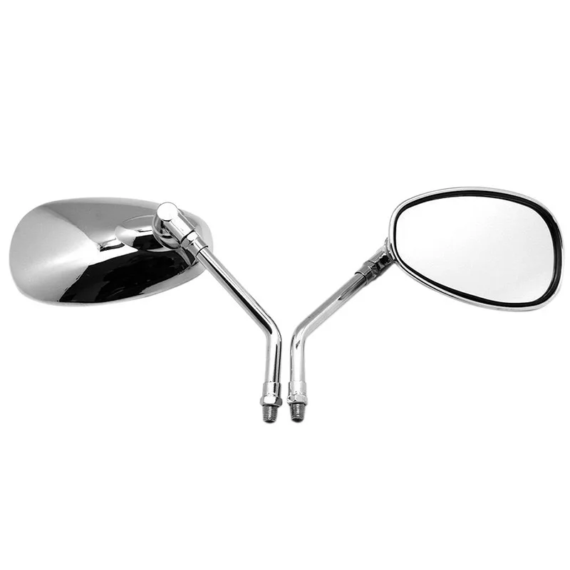 Universal-10mm-Chrome-Modified-Silver-Rearview-Mirrors-Motorcycle ...