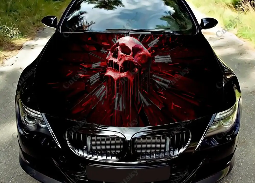 

skull Car hood decal vinyl sticker graphic wrap decals graphic engine stickers suitable for most vehicles