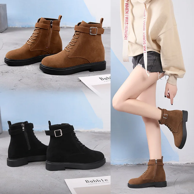 NEW Women Boots Autumn Winter Boots Classic Zipper Snow Ankle Boots Winter Suede Warm Women Shoes Platform Shoes
