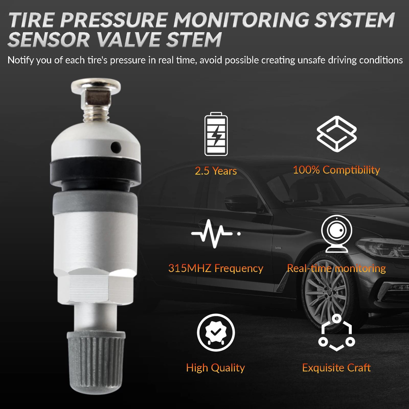 타이어 공기압 센서 밸브 스템 수리 세트 TPMS (폭스바겐, BMW 5 시리즈, 아우디, 포르쉐, 스코다, 폭스바겐 CC 4X 자동차 교체용 공구, 알루미늄)