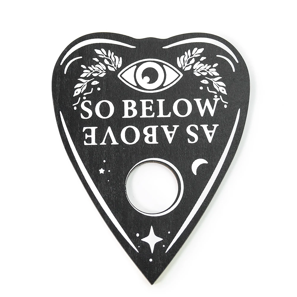 Tappetino In Legno A Forma Di Cuore Con Stampa A Forma Di Cuore Parole Inglesi "So Sotto" "Come Sopra" Star Moon All-See Eye Board Artigianato Per La 