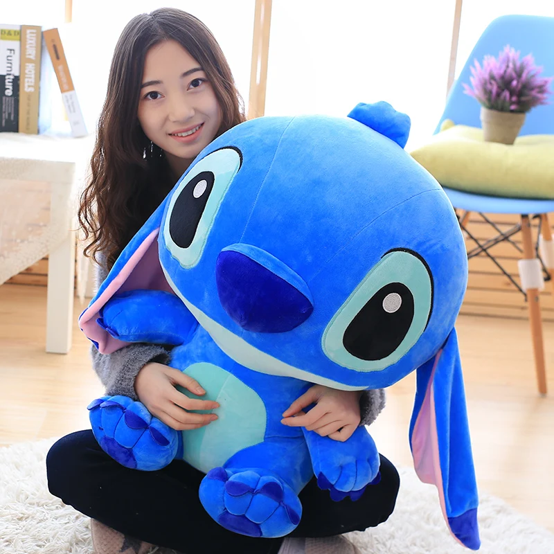 Juguetes de peluche de Stitch de Disney, de gran tamaño muñeco de