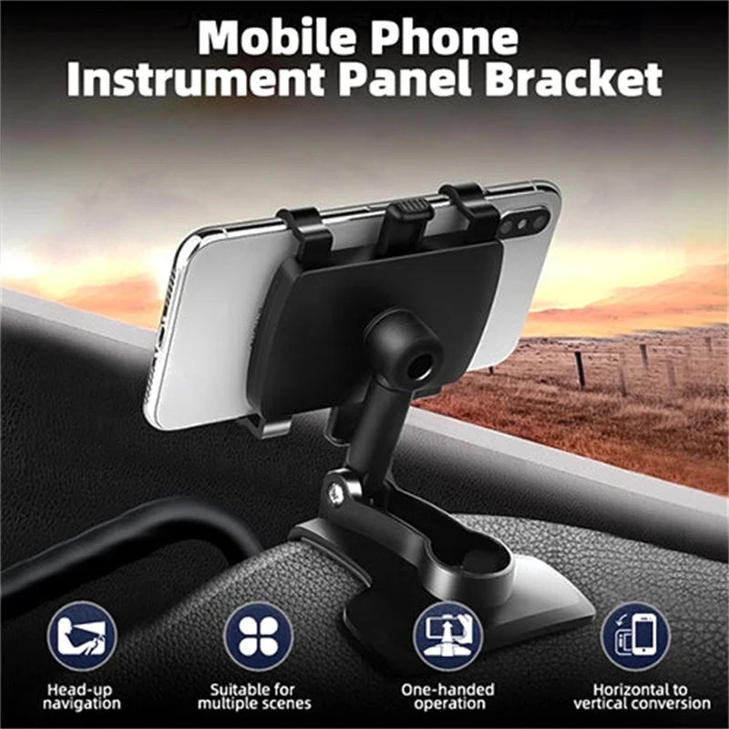 Car Dashboard Phone Holder 360 Degrees Rotation Universal Cell Mount Stand with Parking Contact Numbers In Stock |