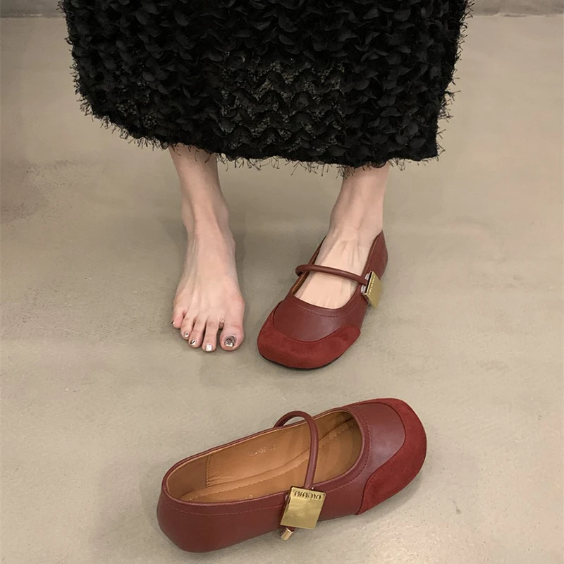 Spring Designer Vintage Women Mary Jane Shoes Fashion Shallow Buckle Female Street Style Soft Sole Flats Shoes 2