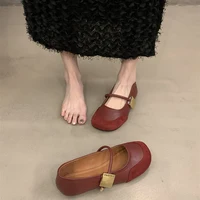 Spring Designer Vintage Women Mary Jane Shoes Fashion Shallow Buckle Female Street Style Soft Sole Flats Shoes 2