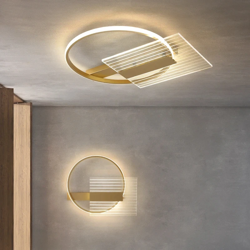 

Modern round living room ceiling lamp, gold bedroom lamp, study decoration lamp, Nordic restaurant lamp
