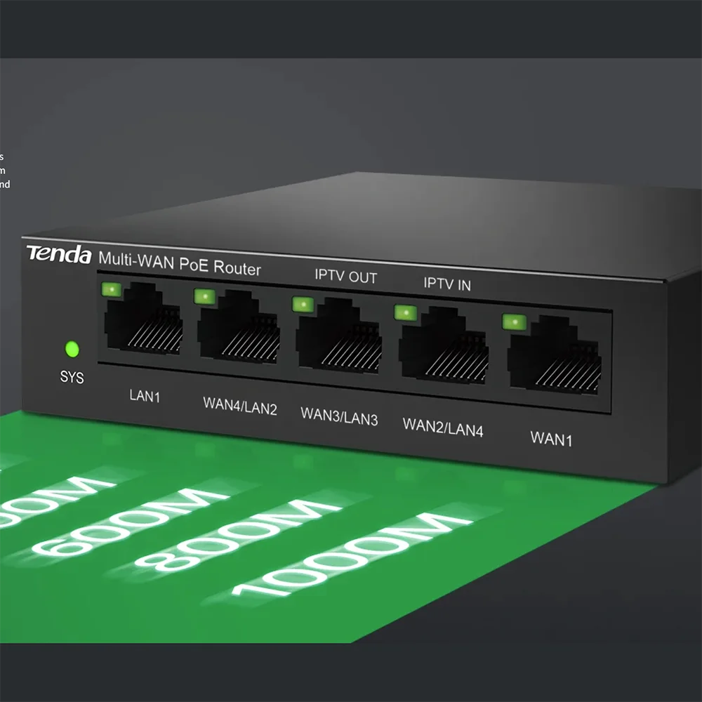 Tenda-fonte de Alimentação Gigabit Poe Gerenciamento ap Entretenimento Integrado 100 Mbps 1000mbps Roteador Mesh Portas - Imagem 4