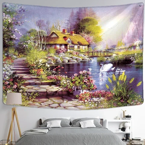 

Illustration Tapestry Wall Hanging Nordic Style Aesthetics Bohemian Mysterious Abstract Art Room Dormitory Home Decor