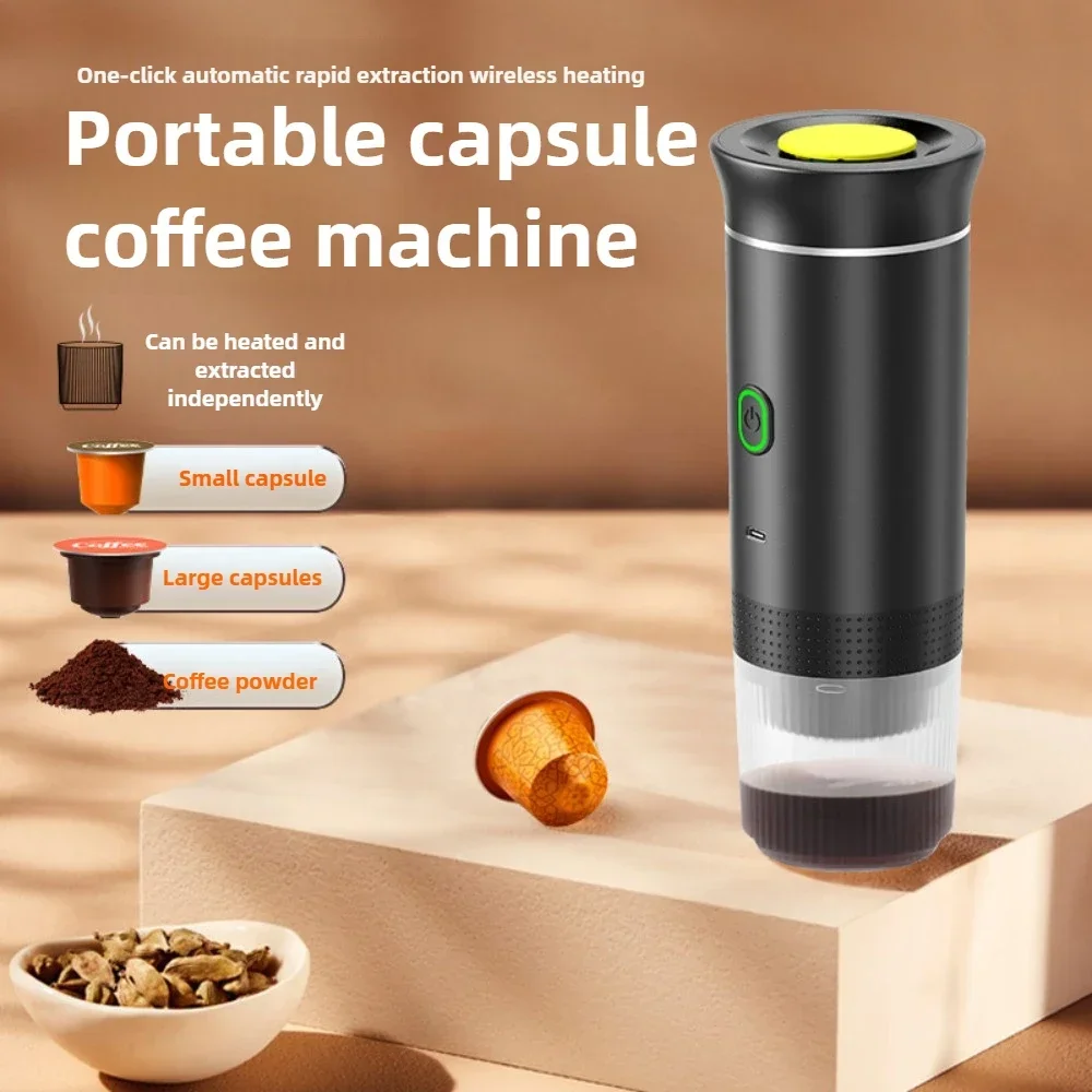 Wireless Electric Portable Espresso Coffee Machine for Car & Home Camping Coffee Maker 3-in-1 Capsule Powder Travel Maker