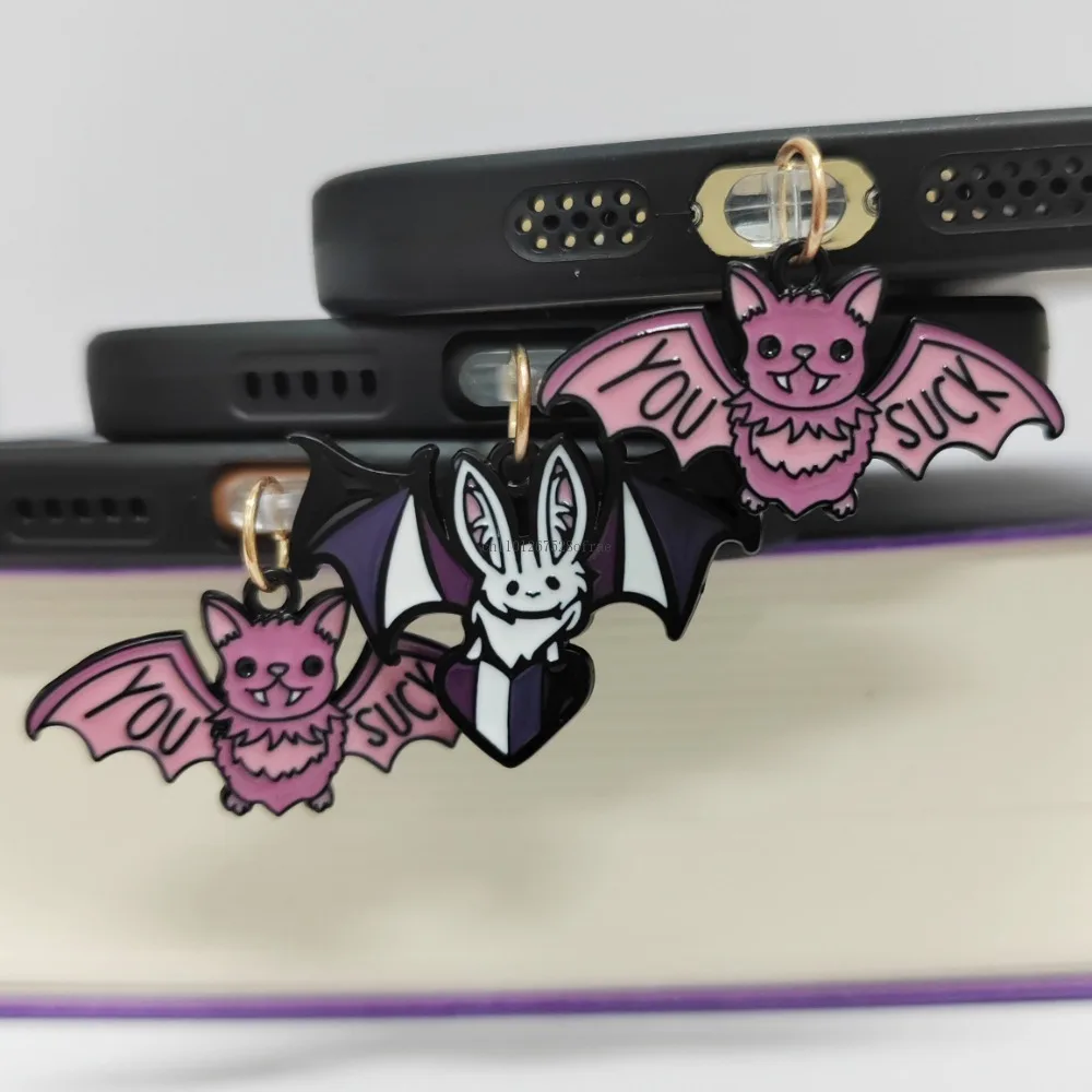 Halloween Bat Phone Dust Plug Charm – Festive Charge Port Accessory with Dust Protection