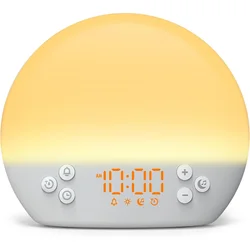 Sunrise Wake - Up Light & Sound Therapy with Dimmable LED RGB Night Light and 30 Soothing Sounds (Wake up light)