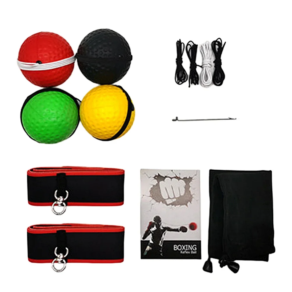 PU Rubber Boxing Head Ball Adjustable Head-mounted Boxing Speed Ball Sanda Training Hand Eye Reaction Fitness Equipment