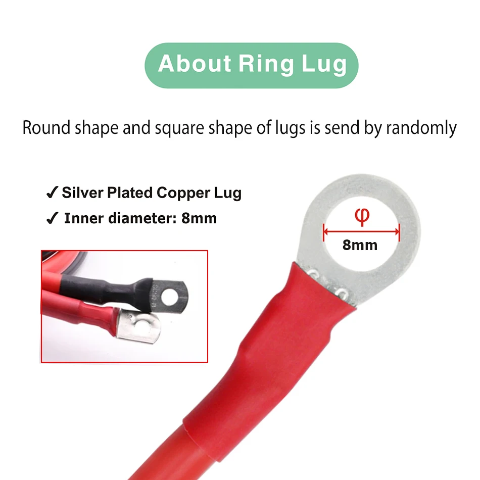 Battery Cable Set 1PCS High Current Connect With Dustproof Cover 50A/120A/175A/350A 2Pin Quick Charg Connector