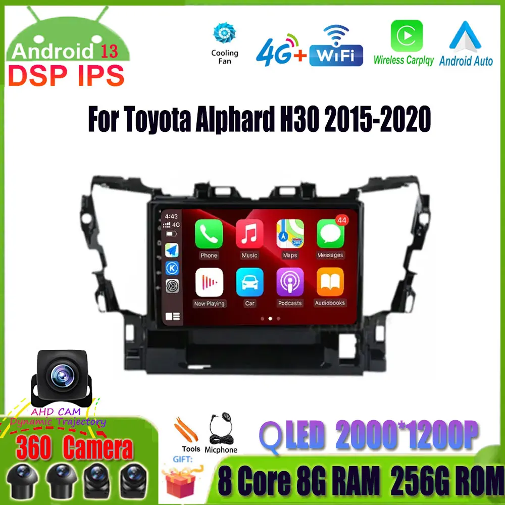 

10'' Android 13 For Toyota Alphard H30 2015-2020 Car Radio GPS Multimedia Video Player Stereo Navigation Carplay IPS 2DIN No DVD