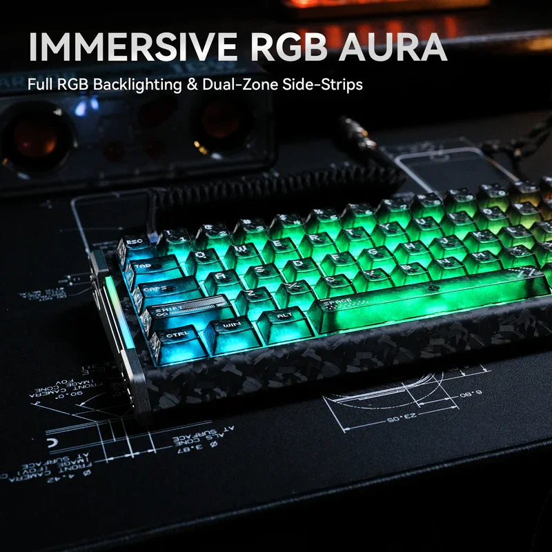 ATTACK SHARK R68HE 마그네틱 스위치 유선 키보드 8KHz 0.005mm RT 정밀도 RT 스냅 탭 DKS MT TGL 게이밍 모드