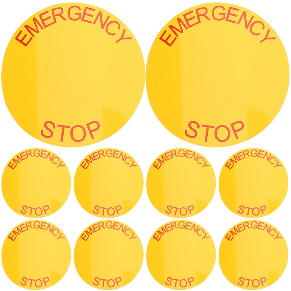 

Emergency Stop Sign Equipment Sticker Signs Machinery Label Stickers Decals Labels