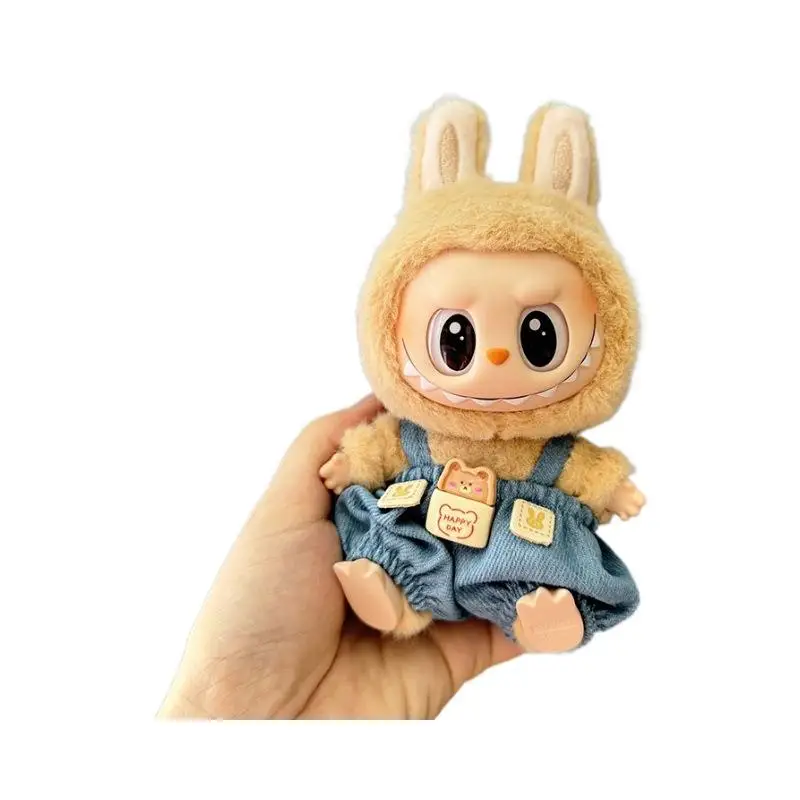 17cm Mini Plush Doll'S Clothes Outfit Accessories For Korea Kpop Exo Labubu I II Idol Dolls Sitting Party overalls Clothing Gift 5