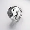 1Pair Yin Yang Gossip Rings For Men Women Vintage Punk Metal Drop Oil Tai Chi Paired Ring Set Couple Ring Jewelry Friend Gifts 6
