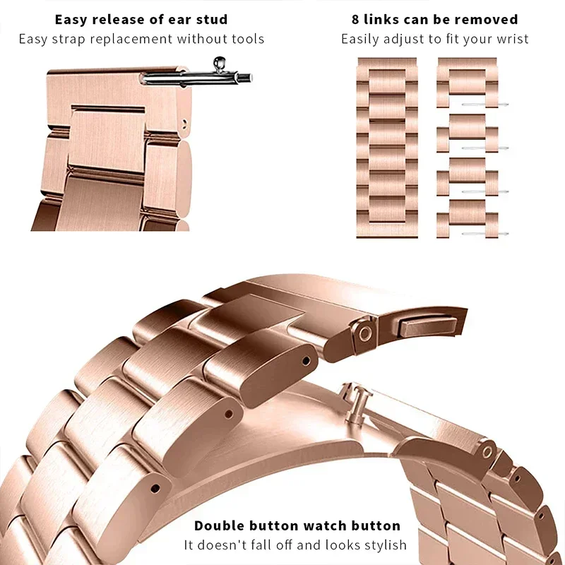 Elegant Stainless Steel Metal Watch Band - Adjustable Bracelet Strap in Silver Finish