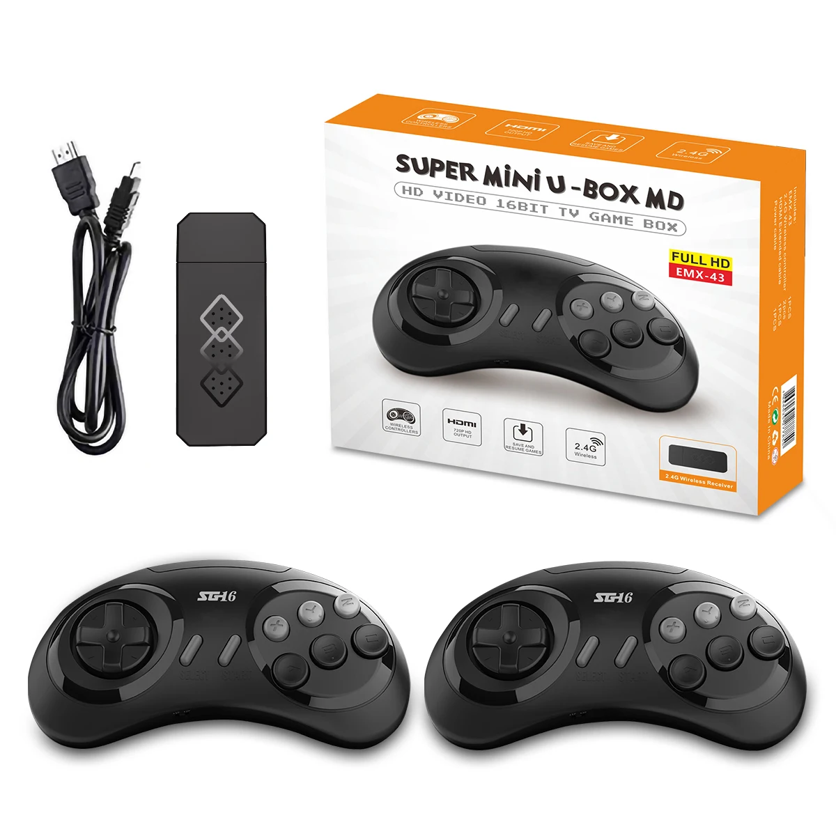 SG800 RETRO VIDEO GAME CONSOLE HD GAME STICK WITH 3000 GAMES video game console game console video game stick wireless controller For SEGA WIRELESS CONTROLLER 16BIT NESS