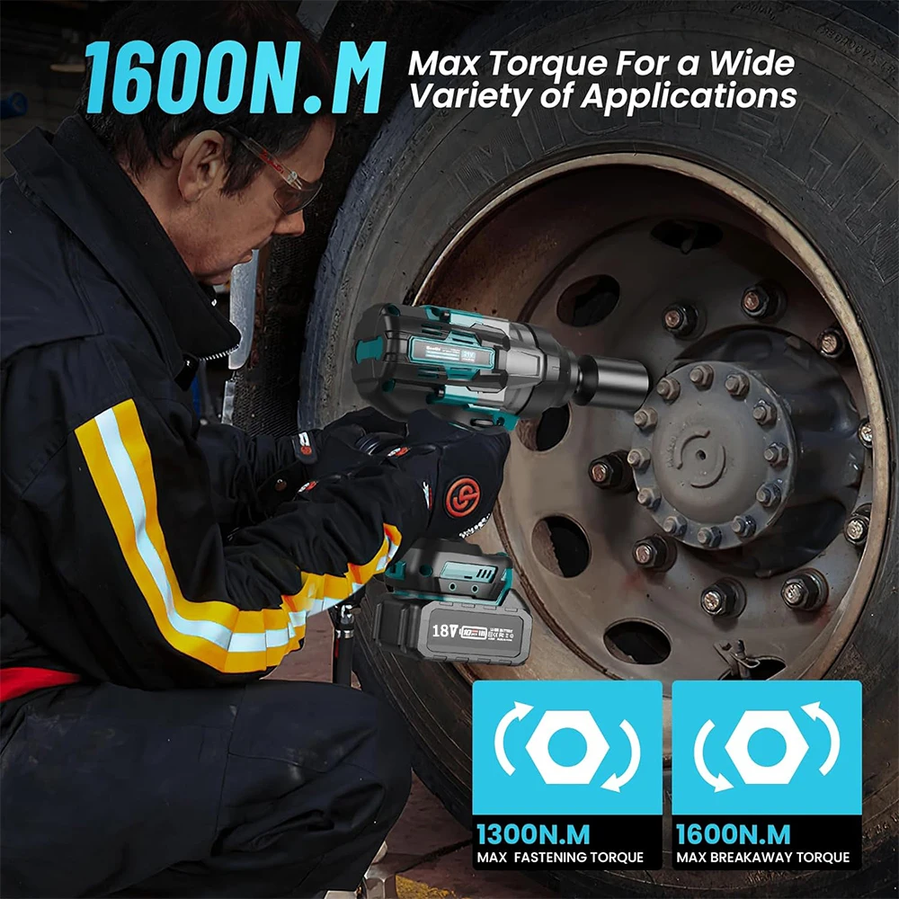 Avvitatore A Percussione Seesii 700Nm - 1/2, 2 Batterie 4.0Ah, Per Auto E Casa