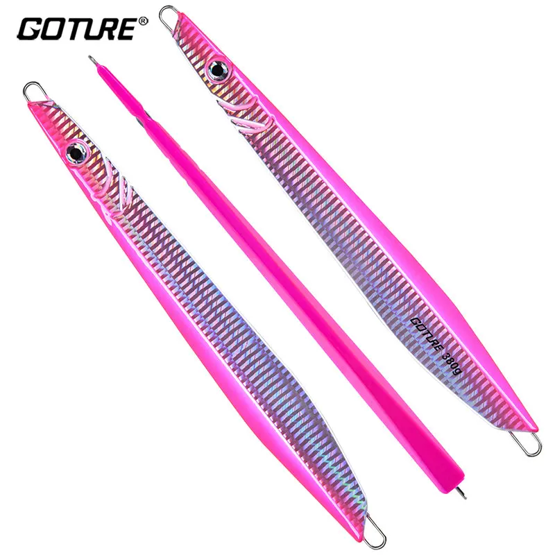 Goture Metal Jig Fishing Lure Fast Jigging Lure 380g Artificial Bait  Seawater Fishing Bait for Tuna Salmon Sailfish Striped Bass