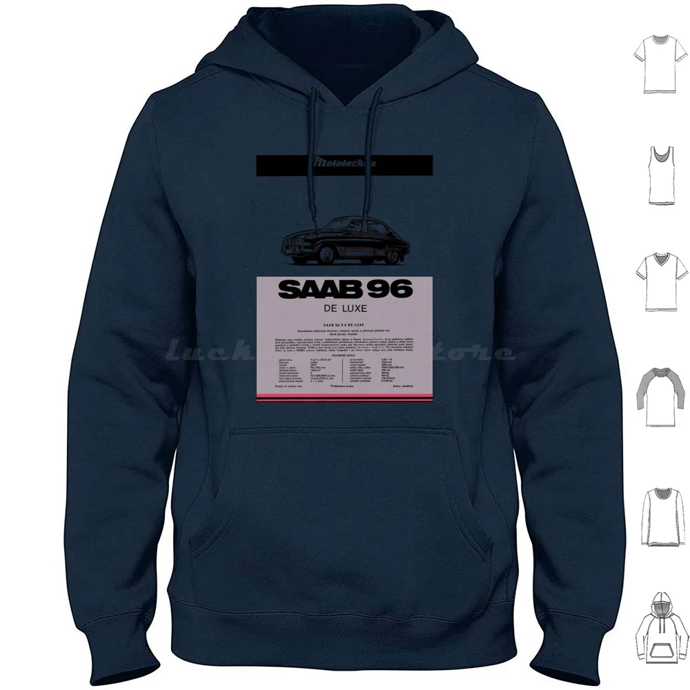 Saab 96-Manuale Del Proprietario Felpa Con Cappuccio Cotone Manica Lunga Saab 95 Saab 96 Saab 99 Saab 900 Saab 9000 Turbo Svezia Svedese