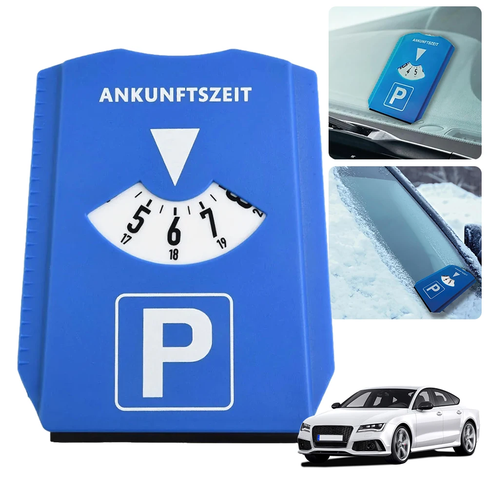 Parking Disc Ice Scraper Time Display Disc Car Windshield Snow Shovel Return Time Note Snow Remover Timer Clock