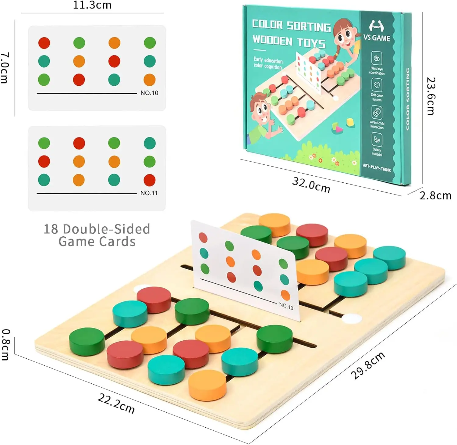 Wooden Toy Wooden Puzzle Toys Montessori Toys Sensory Toy Early Education Toys Puzzle Toys Educational Toys Color Sorting Game Montessori Wooden Colorful Slide Puzzle Board Game Color Matching Slide Sensory Educational Toys Preschool Activity for Toddlers