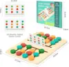 Montessori Wooden Colorful Slide Puzzle Board Game Color Matching Slide Sensory Educational Toys Preschool Activity for Toddlers 4