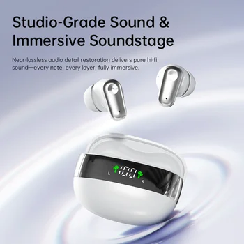 MINI550 - Cuffie Wireless, Cuffie Stereo ad Alta Fedeltà, con Funzione di Cancellazione del Rumore e Display LED, Mini Cuffie