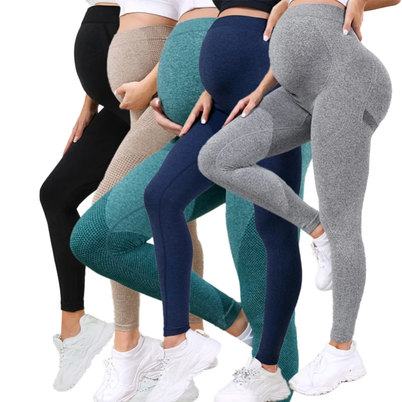 Women's Leggings Adjustable Autumn High Stretch Cropped Pants Pregnant women's yoga pants Cotton Maternity Legging Casual Pants 2