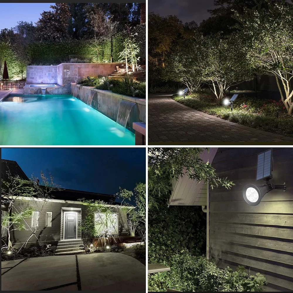 1PC Solar Spot Lights Adjustable Landscape LED Lighting Ground Light for Garden Pool Tree Pond and Yard 3