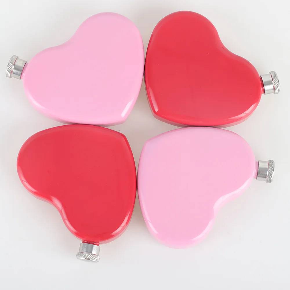 5oz heart Portable 304 food grade Flagon Whiskey Vodka Wine Pot Hip Flask Set Alcohol Drinking pocket Bottle outdoor camping