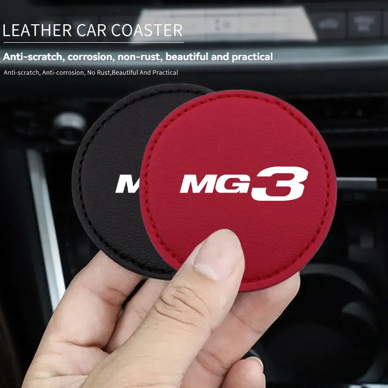2Pcs Car Coaster Mats Water Cup Bottle Anti-slip Pads Mat Waterproof with For MG 3 Car Accessories