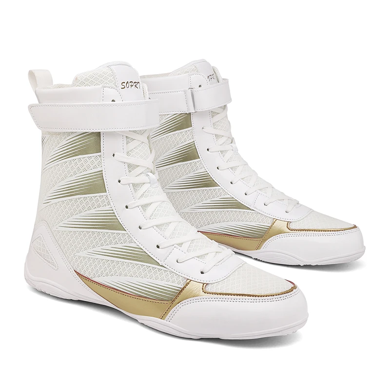 Hot Sale Competition Sports Men Wrestling Shoe Top Quality Black White Wrestling Boot Classic Brand Breath Boxing Fighting Boot