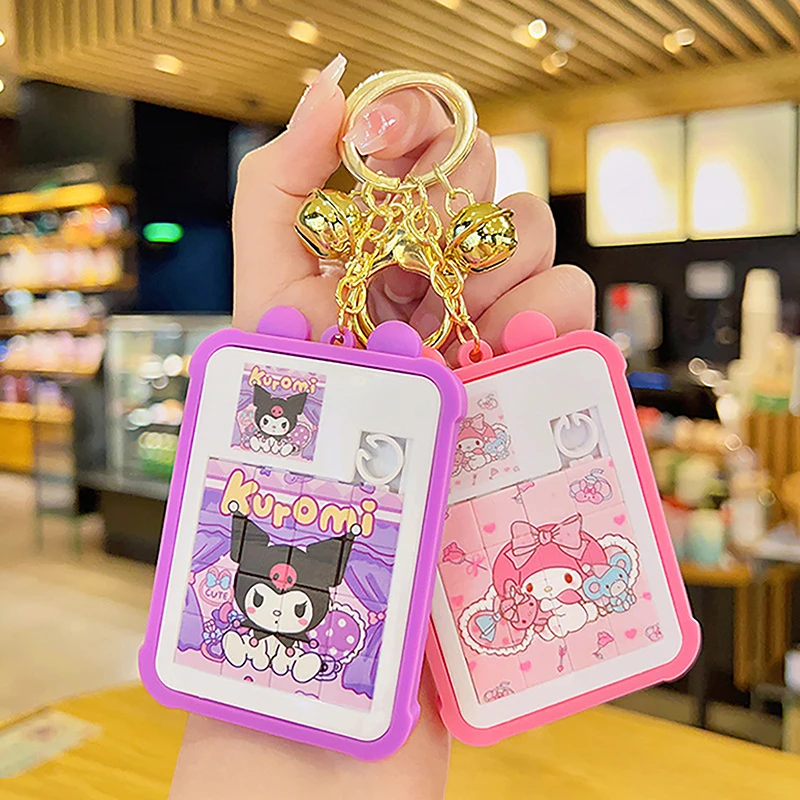 

Милый мультяшный Магнитный пазл Sanrio, пальмовые игрушки с брелоком, креативный аниме скользящий пазл, брелок, подвеска для школьной сумки