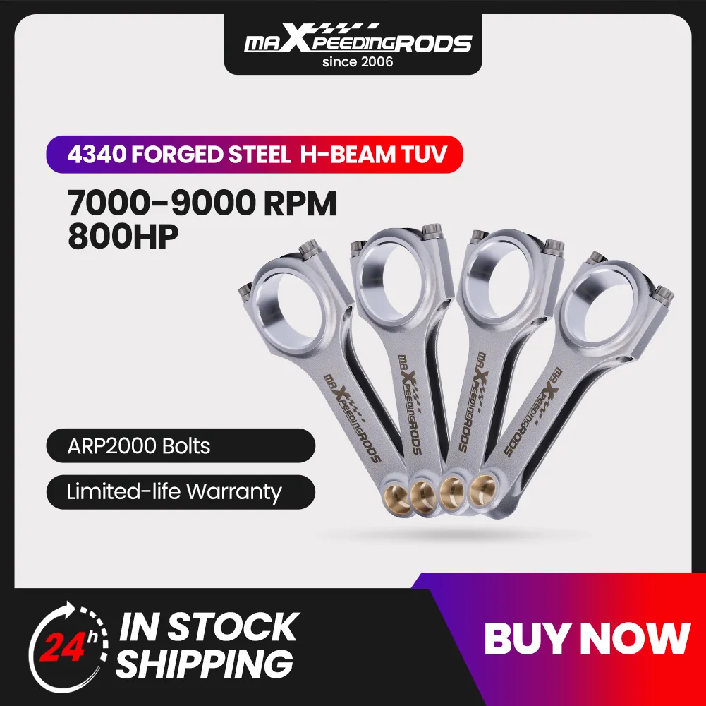 H Beam 4340 Forged Conrods for Ford Duratec 2.3 Mazda MZR 2.3 ARP 2000 6.094