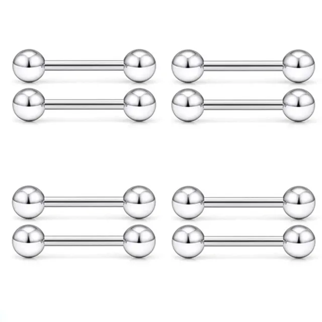 6PCS Shimmering Acrylic Tongue and Nipple Barbell Set