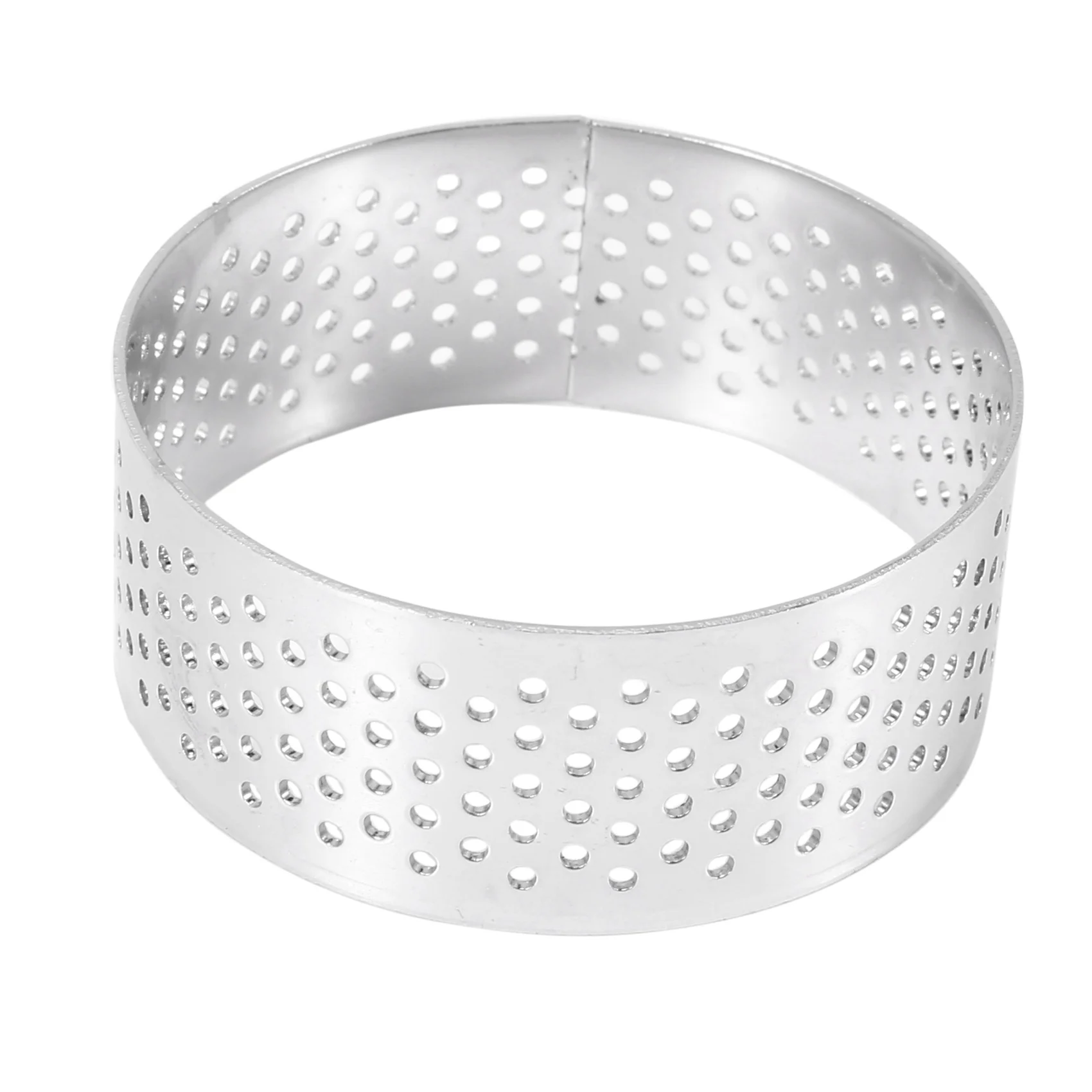 12 Pack 6Cm Stainless Steel Tart Ring Heat-Resistant Perforated Cake Mousse Ring Round Baking Doughnut Tools