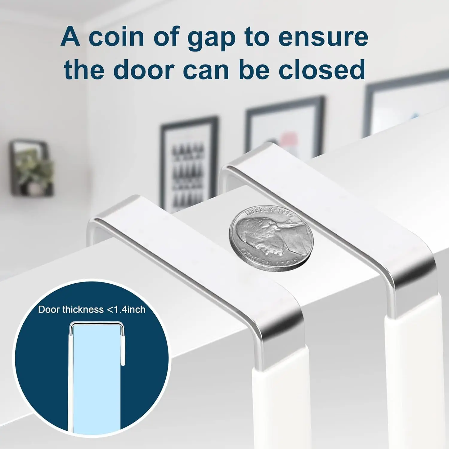 Door Hangers Hooks with Rubber Organizer Hook for Living Room Bathroom Bedroom Kitchen Hanging Key Clothes Towel Hat Coat Robe